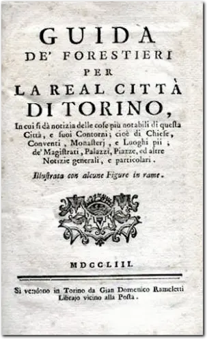 CRAVERI. Guida de'Forestieri per la Real Città di Torino. 1753
