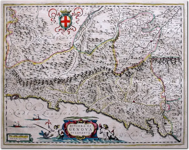 BLAEU. Riviera di Genova di Levante. 1664