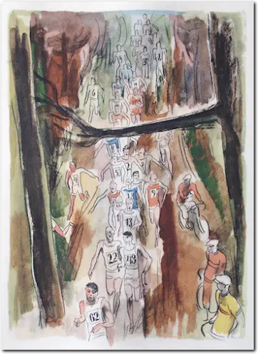 UZELAC. La maratona. 1932. Litografia