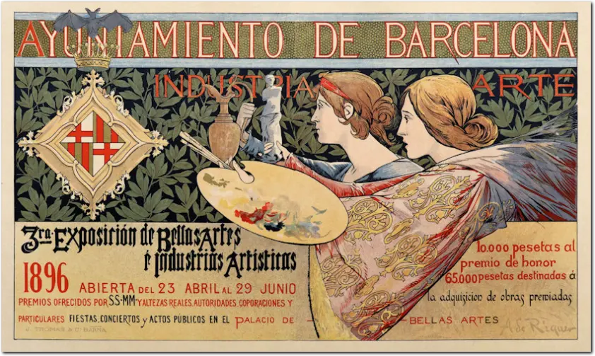 RIQUER- Ayuniamento de Barcelona. 1896. Litografia
