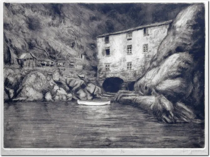 FERRARI. San Fruttuoso di Camogli... 1962. Acquaforte e puntasecca