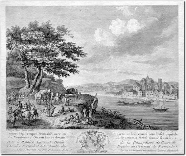 PICQUENOT. Casale Monferrato. 1681. Bulino e acquaforte