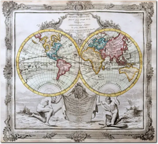 DESNOS - BRION DE LA TOUR. Mappemonde. 1761