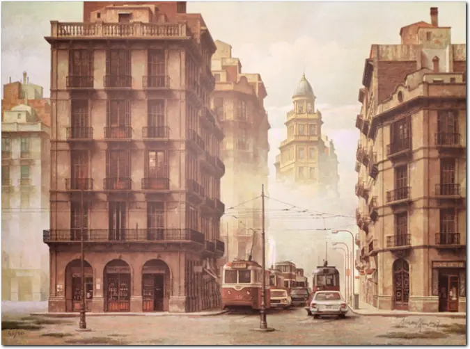 ALEMANY. Paesaggio urbano immaginario. 1990 ca. 