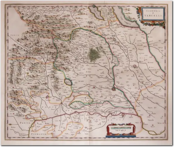 BLAEU. Signoria di Vercelli. 1640. Acquaforte