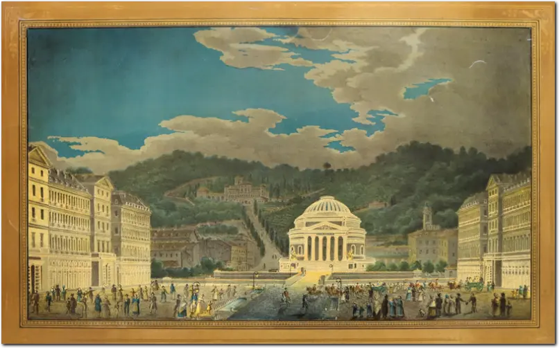 LOMBARDI. Torino Gran Madre di Dio. 1845 Litografia