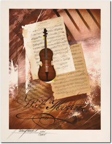 POULET. Mozart. 2014 Litografia