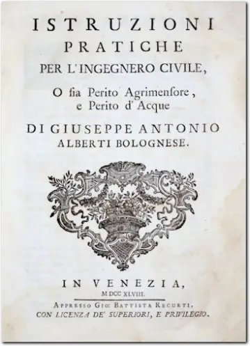ALBERTI. Istruzioni pratiche per l'ingegnere civile. 1748