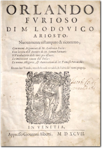 ARIOSTO. Orlando Furioso. 1597