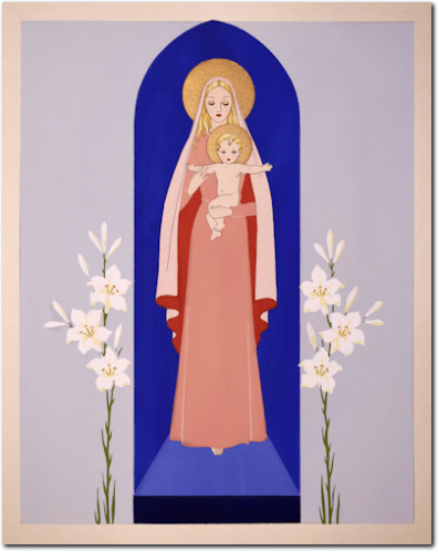 MESCHINI. Madonna con Gesù bambino. 1930 ca.