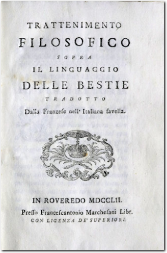BOUGEANT. Linguaggio delle Bestie. 1752
