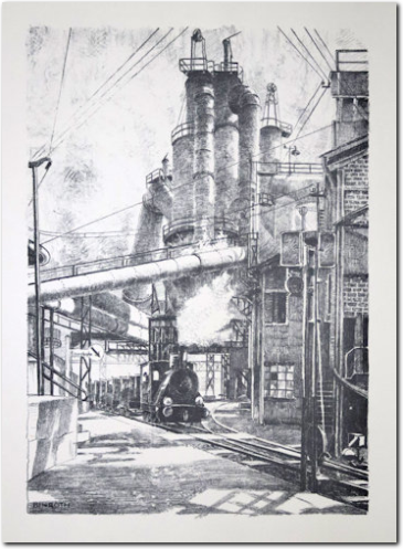 BINROTH. Zementfabrik. 1930 ca. Litografia