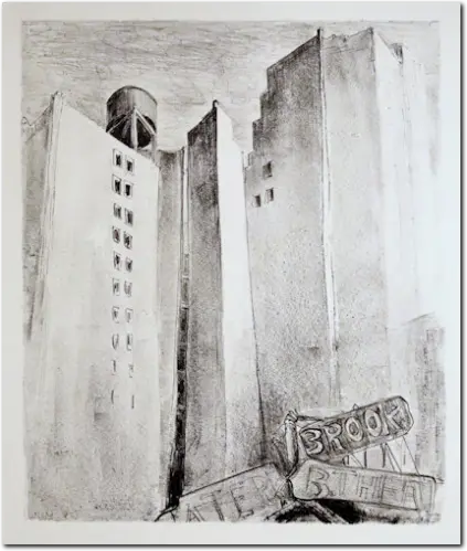 WELTI. Above the Brook Theatre. 1927. Litografia